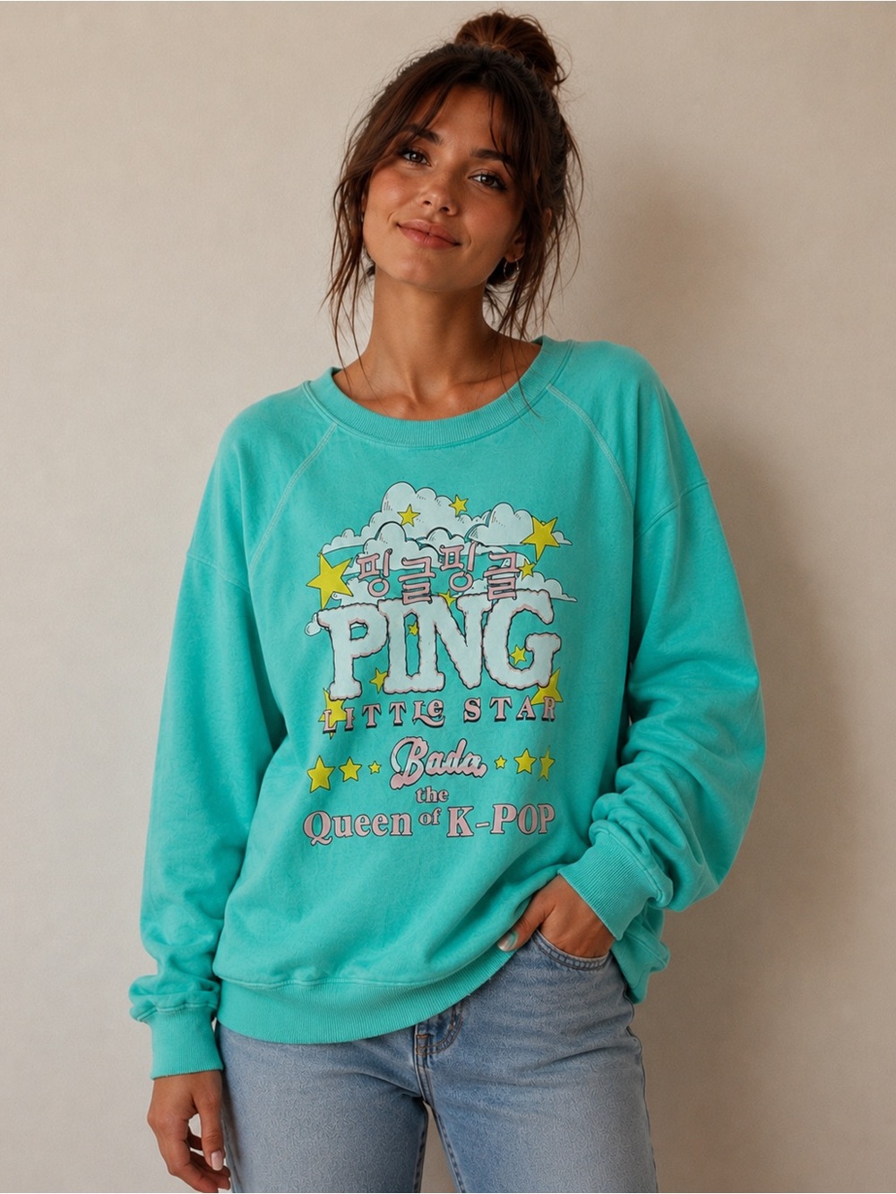 NWOT K-POP Korean Queen BADA Sweatshirt RECYCLED KARMA